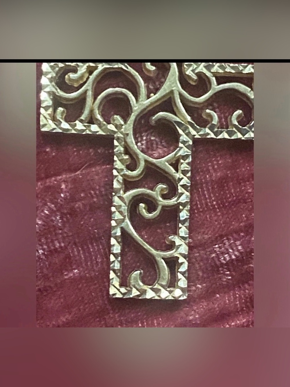 Large Sterling Silver Ornate Cross Pendant #7842 - Picture 3 of 13
